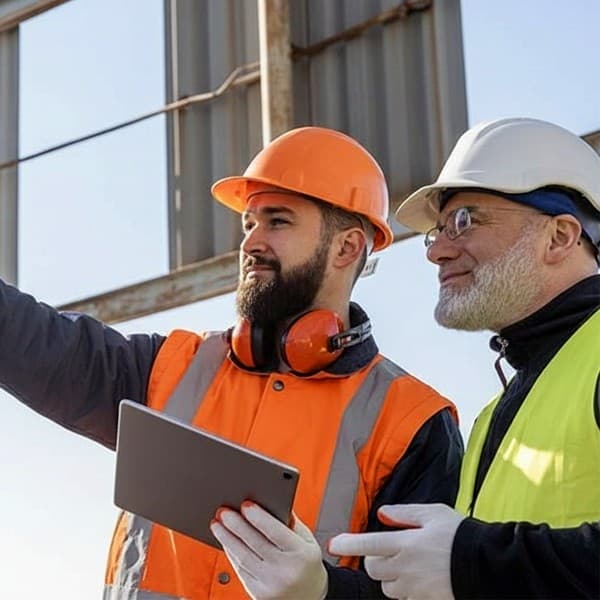 Contractors using Builtric on a construction project
