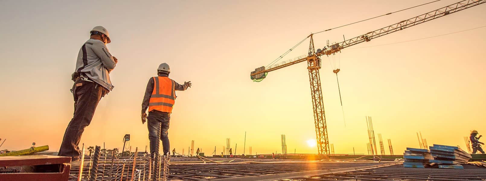 Construction project site overview