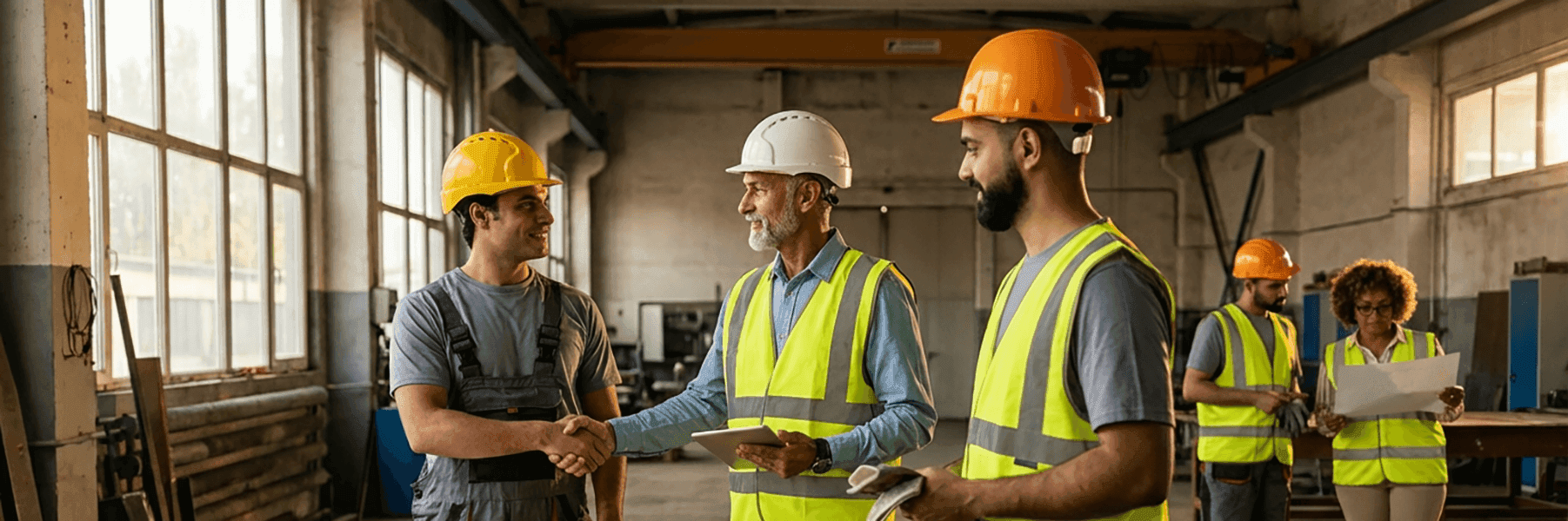 Construction professionals on a project site