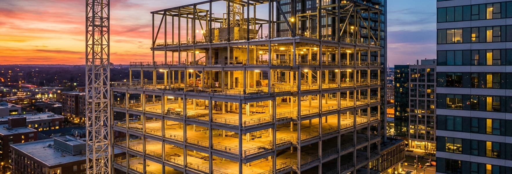 Construction professionals collaborating on a building project